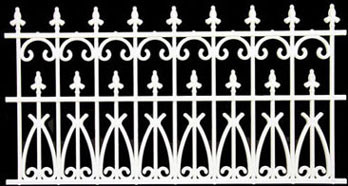 NASH - 1 Inch Scale Dollhouse Miniature - Fence 3.5 Inch White Ornate Plastic 2 pcs (NWC200) 749939102002